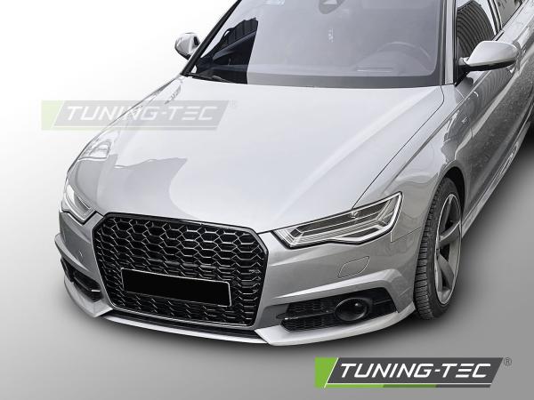 Wabengitter Sportgrill / Kühlergrill passend für Audi A6 4G (C7) 10-14 Hochglanz schwarz