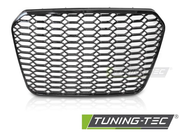 Wabengitter Sportgrill / Kühlergrill passend für Audi A6 4G (C7) 10-14 Hochglanz schwarz