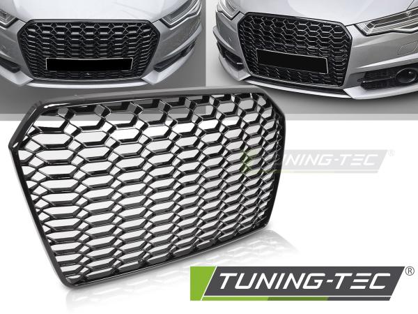 Wabengitter Sportgrill / Kühlergrill passend für Audi A6 4G (C7) Facelift 14-18 Hochglanz schwarz