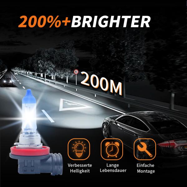 2er Set H8 35W Xenon Style Look Lampen Weiß Halogen Birnen Autolampe GLÜHBIRNEN