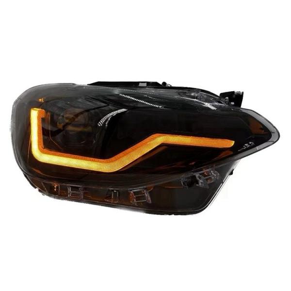 VOLL LED Tagfahrlicht Angel Eyes Scheinwerfer passend für BMW 1er F20/F21 11-15 schwarz mit dynamischen Blinker