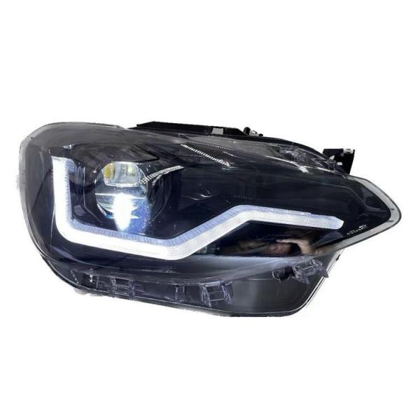 VOLL LED Tagfahrlicht Angel Eyes Scheinwerfer passend für BMW 1er F20/F21 11-15 schwarz mit dynamischen Blinker