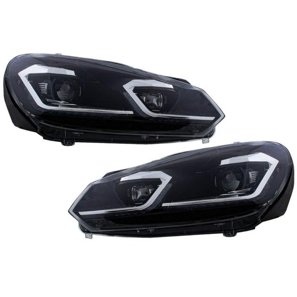 Scheinwerfer H7/LED Klarglas schwarz passend für VW Golf 6 Bj. 08-13  dyamische Blinker