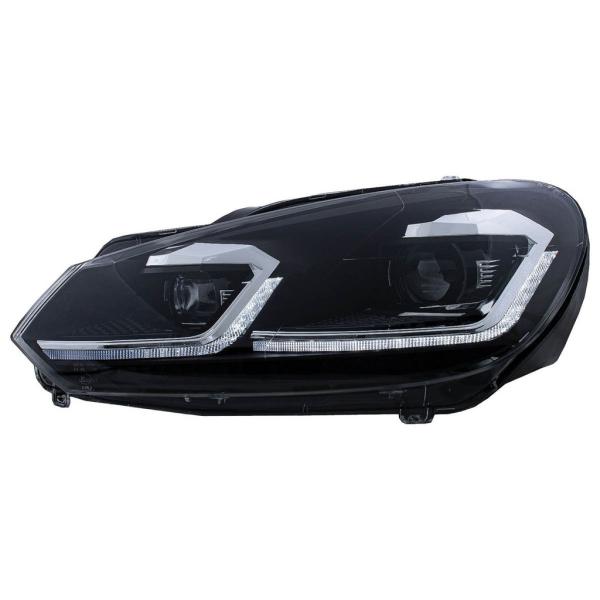 Scheinwerfer H7/LED Klarglas schwarz passend für VW Golf 6 Bj. 08-13  dyamische Blinker