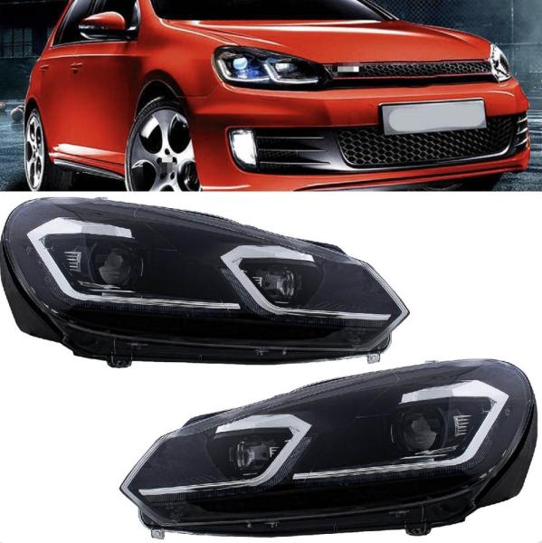 Scheinwerfer H7/LED Klarglas schwarz passend für VW Golf 6 Bj. 08-13  dyamische Blinker
