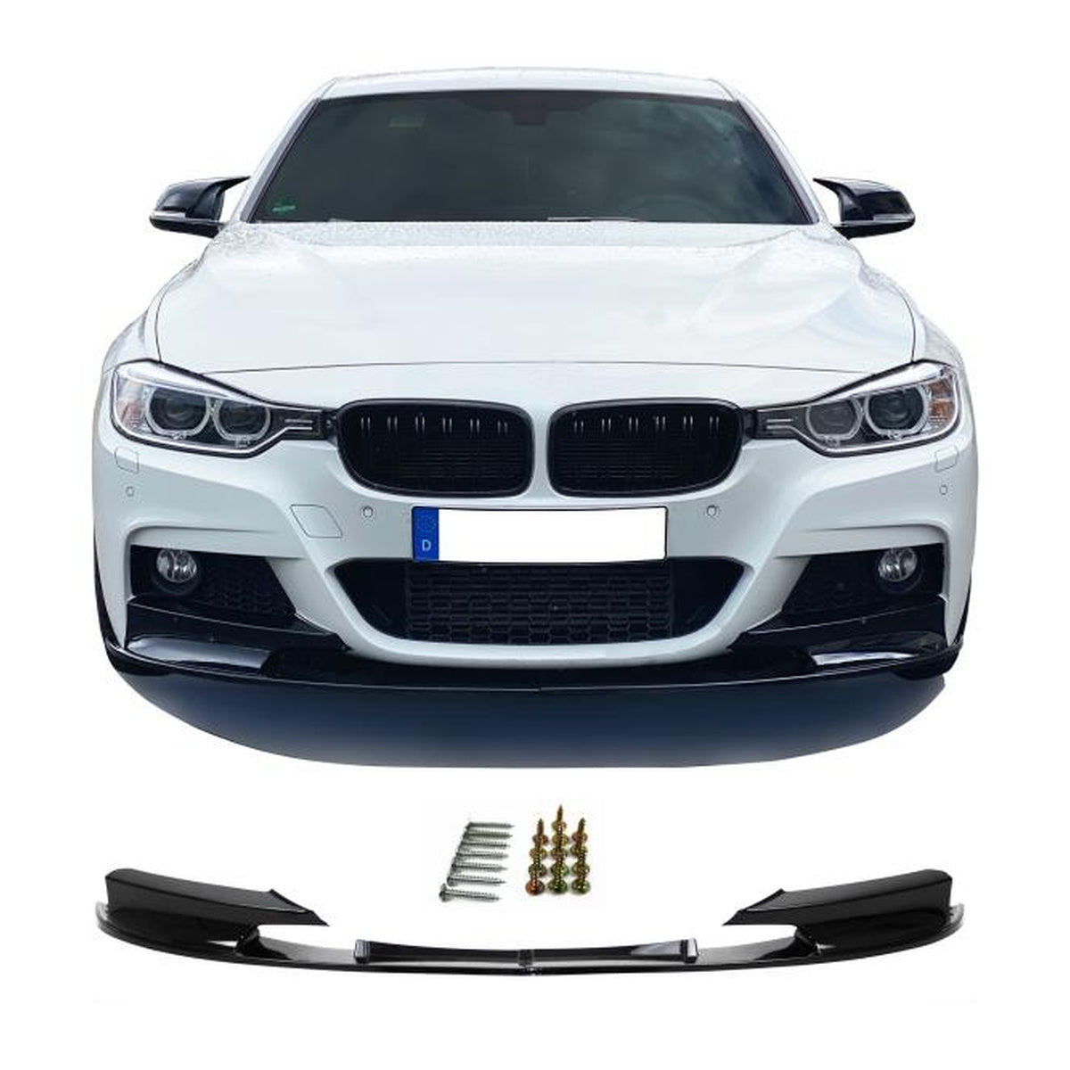 Frontspoilerlippe schwarz glänzend mit ABE passend für BMW F30, F31 10/2011-2019 (nur passend für M-Paket)