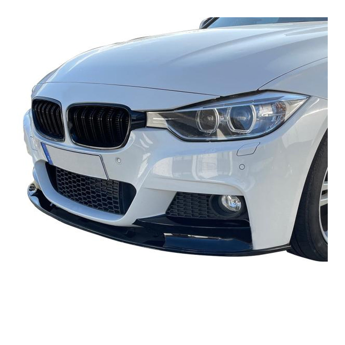 Frontspoilerlippe schwarz glänzend mit ABE passend für BMW F30, F31 10/2011-2019 (nur passend für M-Paket)