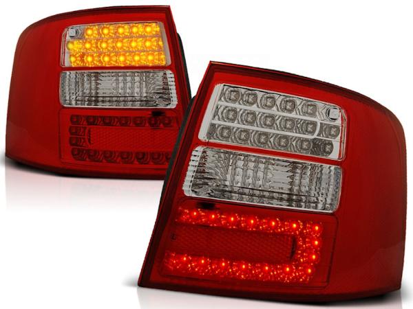 LED Rückleuchten passend für Audi A6 C5 4B Avant Bj. 97-04 Rot/Chrom mit LED Blinker