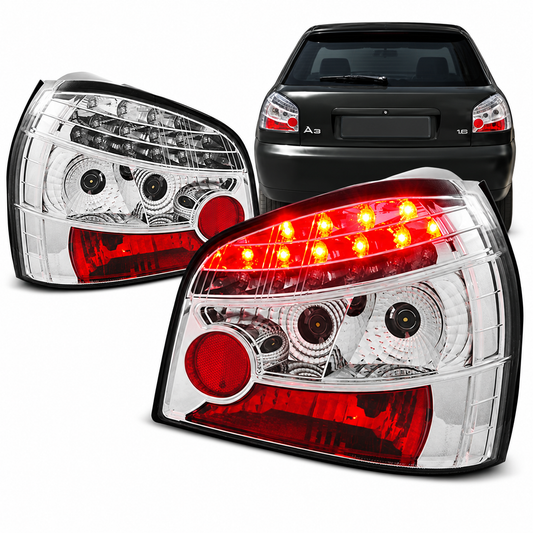 LED Rückleuchten passend für Audi A3 08/1996–08/2000 Chrom
