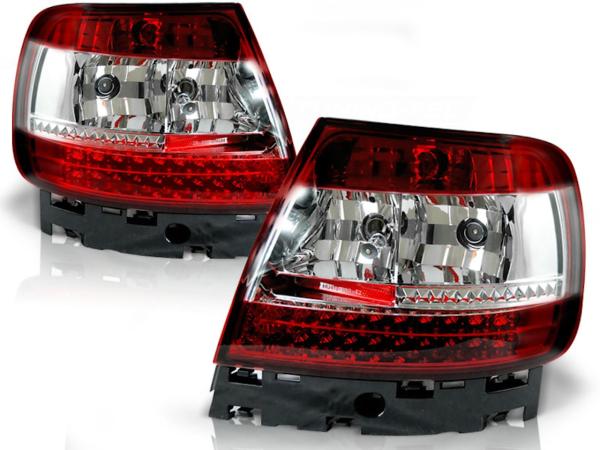 LED Rückleuchten passend für Audi A4 B5 Limo Bj. 94-00 Rot/Chrom