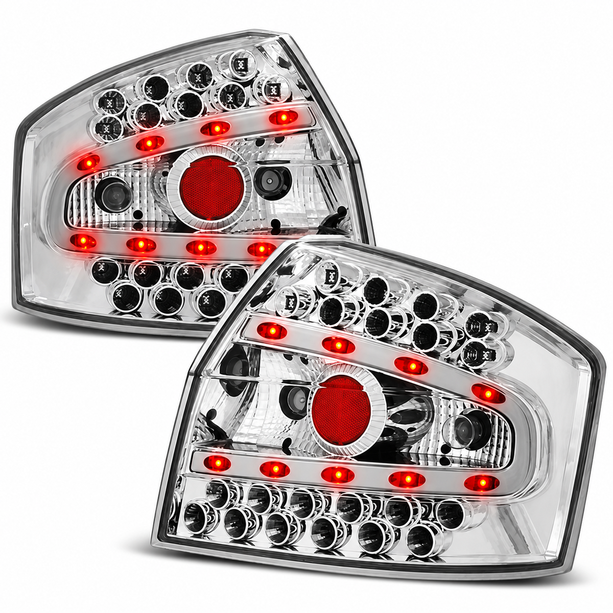 LED Rückleuchten passend für Audi A4 8E 10/2000–10/2004 Limousine Chrom