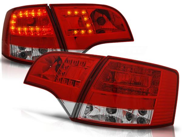 LED Rückleuchten passend für Audi A4 B7 (8E) Avant Bj. 04-08 Rot/Chrom