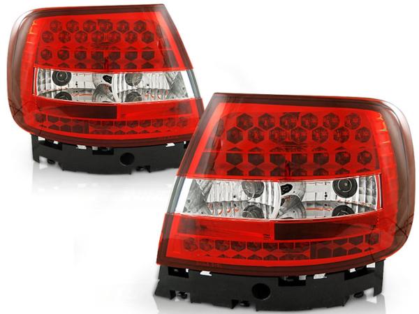 LED Rückleuchten passend für Audi A4 B5 Limo Bj. 94-00 Rot/Chrom
