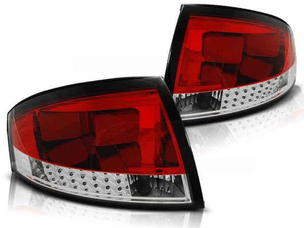 LED Rückleuchten passend für Audi TT 8N Bj. 98-06 Rot/Chrom