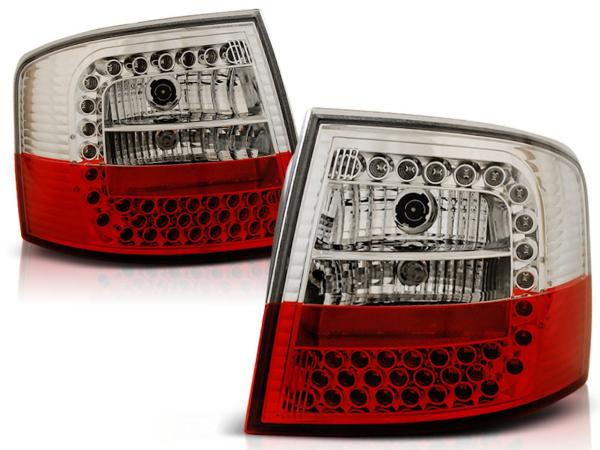 LED Rückleuchten passend für Audi A6 C5 4B Avant Bj. 97-04 Rot/Chrom