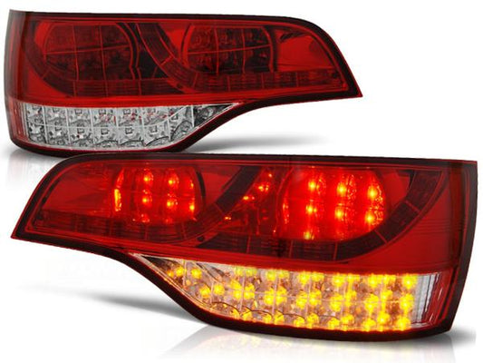 LED Rückleuchten passend für Audi Q7 4L Bj. 05-09 Rot/Chrom