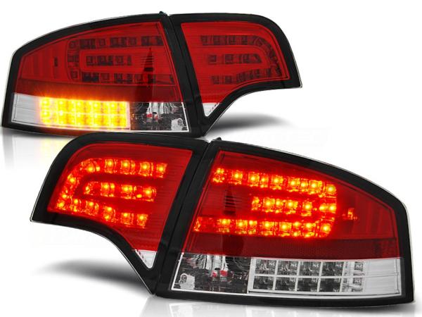 LED Rückleuchten passend für Audi A4 B7 (8E) Limo Bj. 04-08 Rot/Chrom