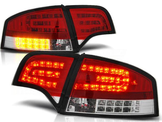 LED Rückleuchten passend für Audi A4 B7 (8E) Limo Bj. 04-08 Rot/Chrom