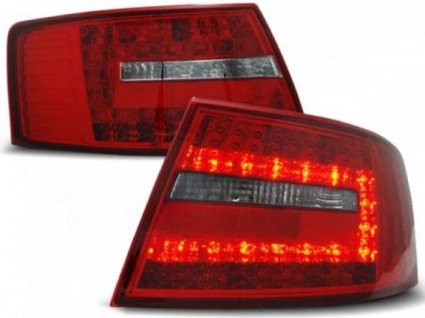 LED Rückleuchten passend für Audi A6 C6 4F Limo Bj. 04-08 Rot/Chrom 7-PIN
