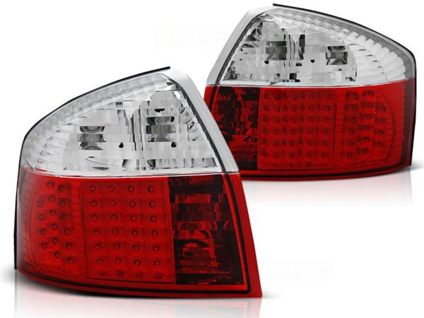 LED Rückleuchten passend für Audi A4 B6 (8E) Limo Bj. 00-04 Rot/Chrom
