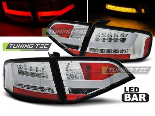 LED Lightbar Rückleuchten passend für Audi A4 B8 (8K) Limo Bj. 08-11 Chrom