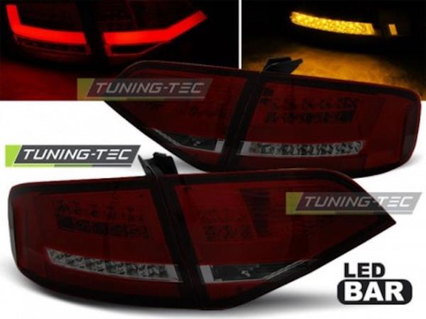 LED Lightbar Rückleuchten passend für Audi A4 B8 (8K) Limo Bj. 08-11 Rot/Smoke