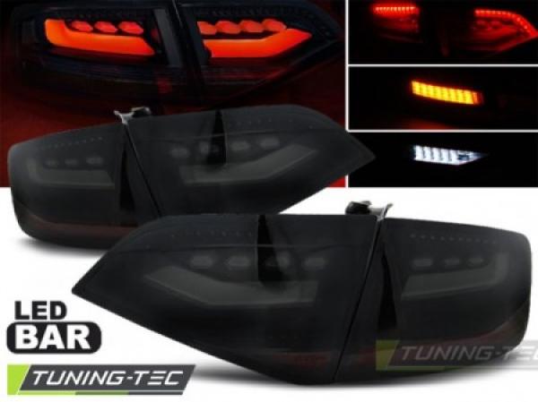 Voll LED Lightbar Rückleuchten passend für Audi A4 B8 (8K) Limo Bj. 08-11 Schwarz Smoke