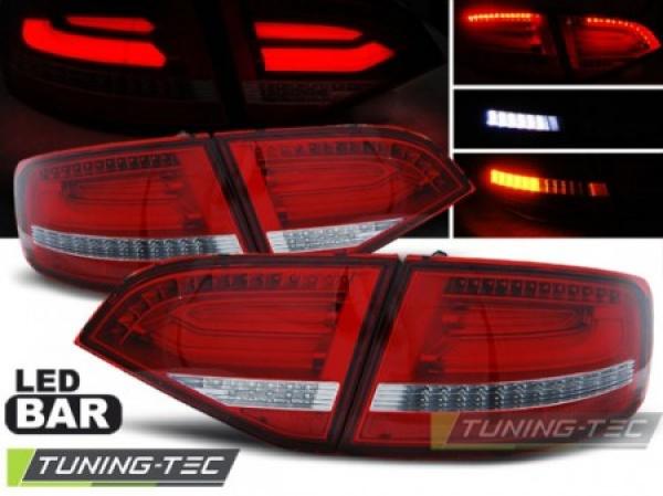 Voll LED Lightbar Rückleuchten passend für Audi A4 B8 (8K) Avant Bj. 07-11 Rot/Chrom