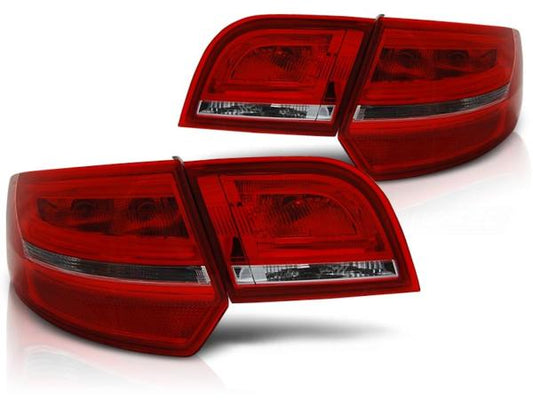LED Lightbar Rückleuchten passend für Audi A3 8P Sportback Bj. 04-08 Rot/Chrom