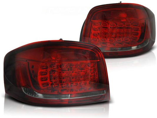 LED Rückleuchten passend für Audi A3 8P Facelift Bj. 08-12 Rot/Smoke