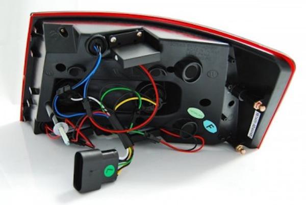 LED Lightbar Rückleuchten passend für Audi A6 C6 4F Limo Bj. 04-08 Rot/Chrom 6-PIN