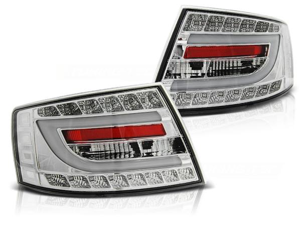 LED Lightbar Rückleuchten passend für Audi A6 C6 4F Limo Bj. 04-08 Chrom 7-PIN