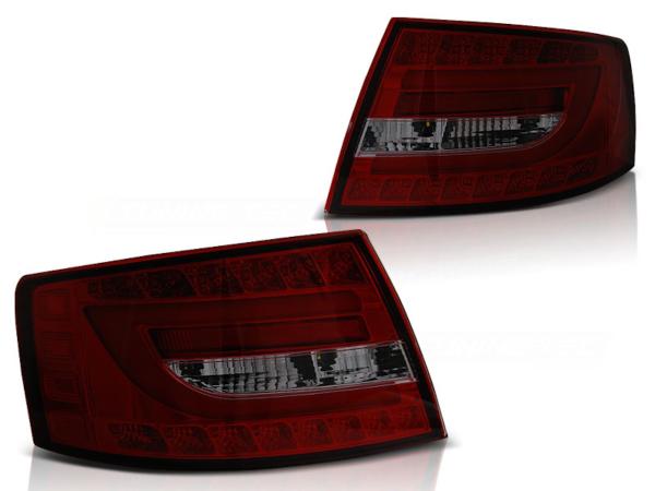 LED Lightbar Rückleuchten passend für Audi A6 C6 4F Limo Bj. 04-08 Rot/Smoke 7-PIN