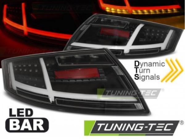Voll LED Lightbar Rückleuchten passend für Audi TT 8J  06-14 Schwarz dynamischer Blinker