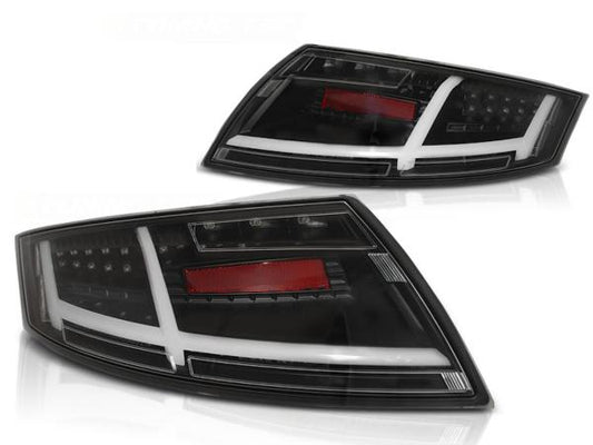 Voll LED Lightbar Rückleuchten passend für Audi TT 8J  06-14 Schwarz dynamischer Blinker