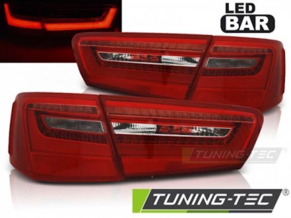 LED Lightbar Rückleuchten passend für Audi A6 4G C7 Limo Bj. 2011-2014 Rot/Chrom