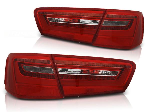 LED Lightbar Rückleuchten passend für Audi A6 4G C7 Limo Bj. 2011-2014 Rot/Chrom