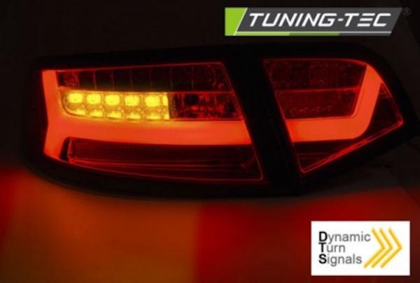 LED Lightbar Rückleuchten passend für Audi A6 C6 4F Limo Bj. 08-11 Rot/Chrom