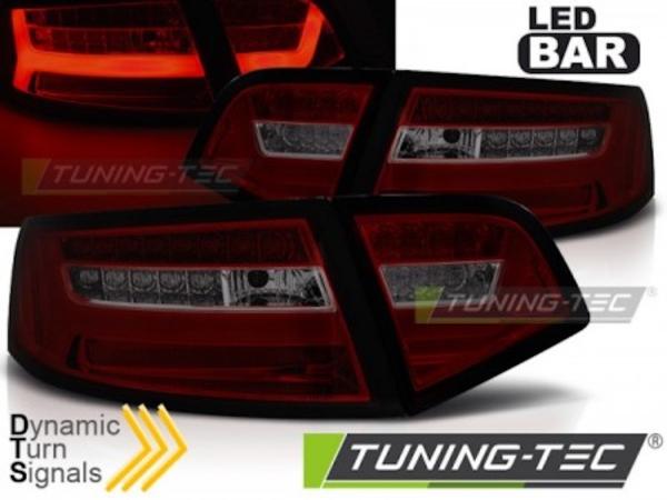 LED Lightbar Rückleuchten passend für Audi A6 C6 4F Limo Bj. 08-11 Rot/Smoke