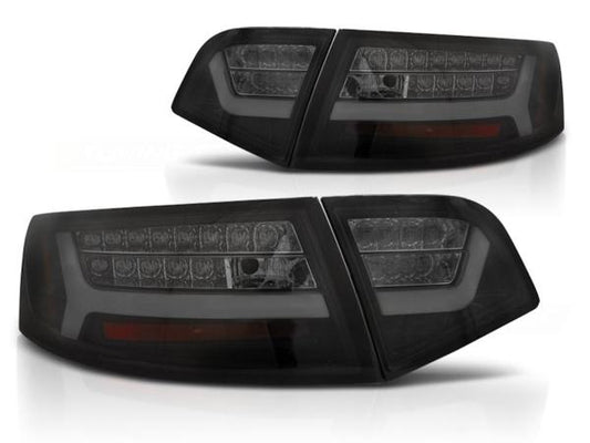 LED Lightbar Rückleuchten passend für Audi A6 C6 4F Limo Bj. 08-11 Schwarz Smoke