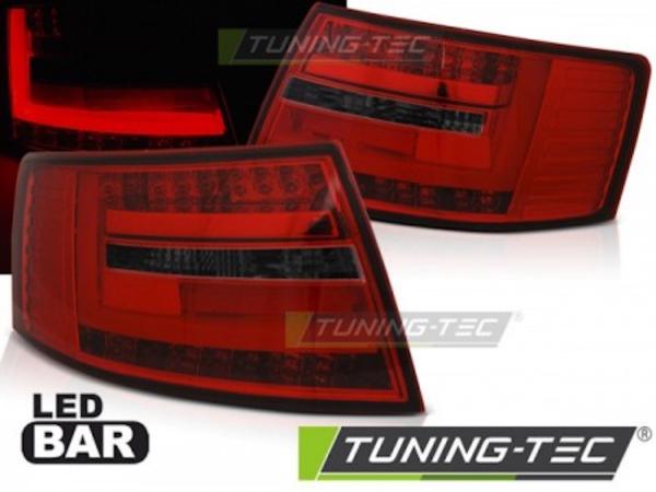 LED Lightbar Rückleuchten passend für Audi A6 C6 4F Limo Bj. 04-08 Rot/Smoke 7-PIN