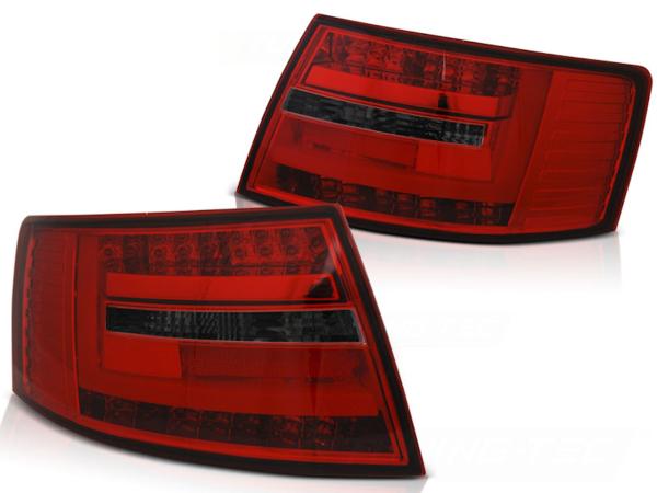 LED Lightbar Rückleuchten passend für Audi A6 C6 4F Limo Bj. 04-08 Rot/Smoke 7-PIN