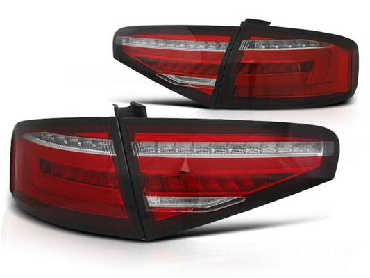 Voll LED Lightbar Rückleuchten passend für Audi A4 B8 (8K) Bj. 11-15 Rot/Chrom für LED