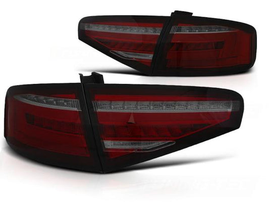 Voll LED Lightbar Rückleuchten passend für Audi A4 B8 (8K) Bj. 11-15 Rot/Smoke für LED