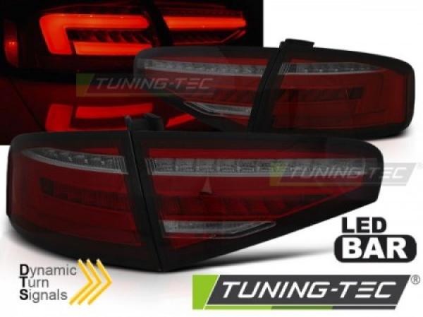 Voll LED Lightbar Rückleuchten passend für Audi A4 B8 (8K)  11-15 Rot/Smoke für Halogen