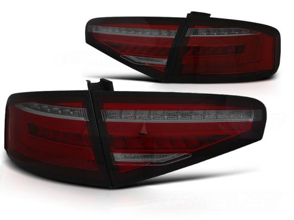 Voll LED Lightbar Rückleuchten passend für Audi A4 B8 (8K)  11-15 Rot/Smoke für Halogen