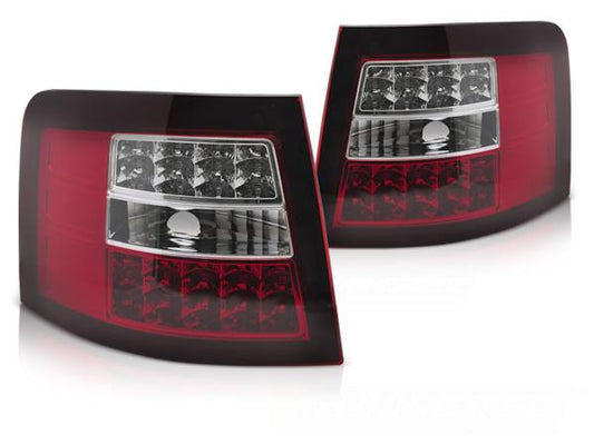 LED Rückleuchten passend für Audi A6 C5 4B Avant Bj. 97-04 Rot/Chrom mit LED Blinker