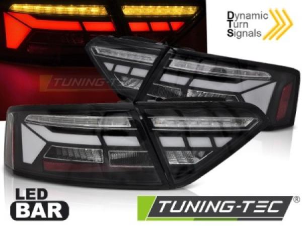 Voll LED Lightbar Rückleuchten passend für Audi A5 Coupe Cabrio Sportback 11-16 Schwarz