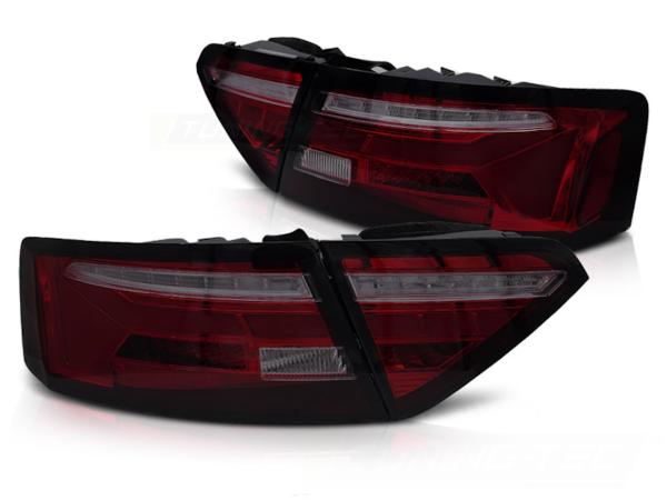 Voll LED Lightbar Rückleuchten passend für Audi A5 Coupe Cabrio Sportback 11- Rot/Smoke