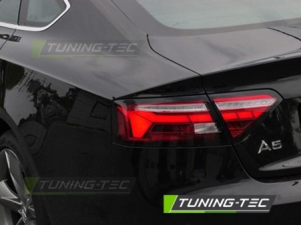 Voll LED Lightbar Rückleuchten passend für Audi A5 Coupe Cabrio Sportback 11- Rot/Chrom